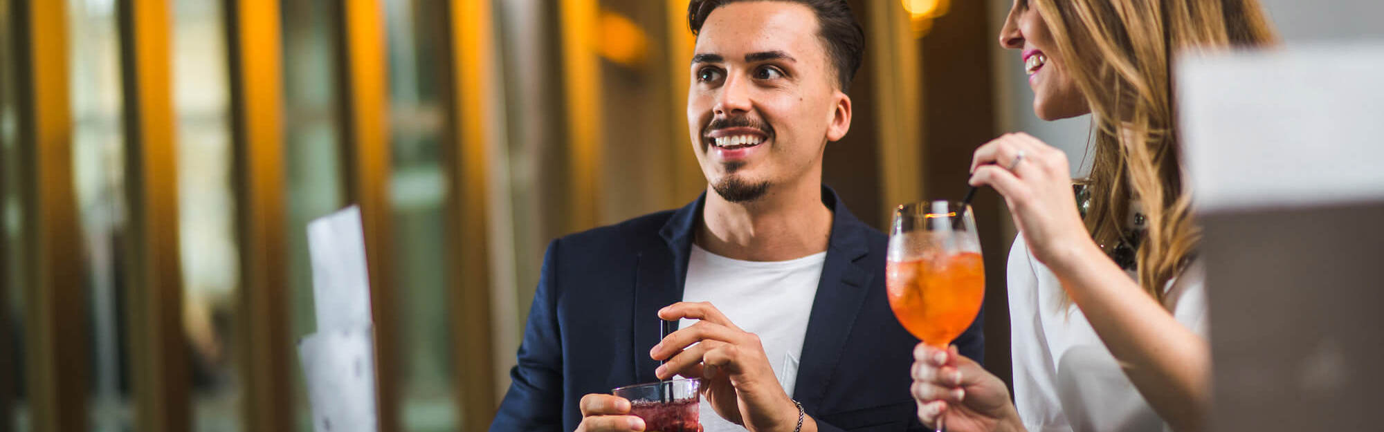 Couple enjoying cocktails at Apex City of Bath Hotel