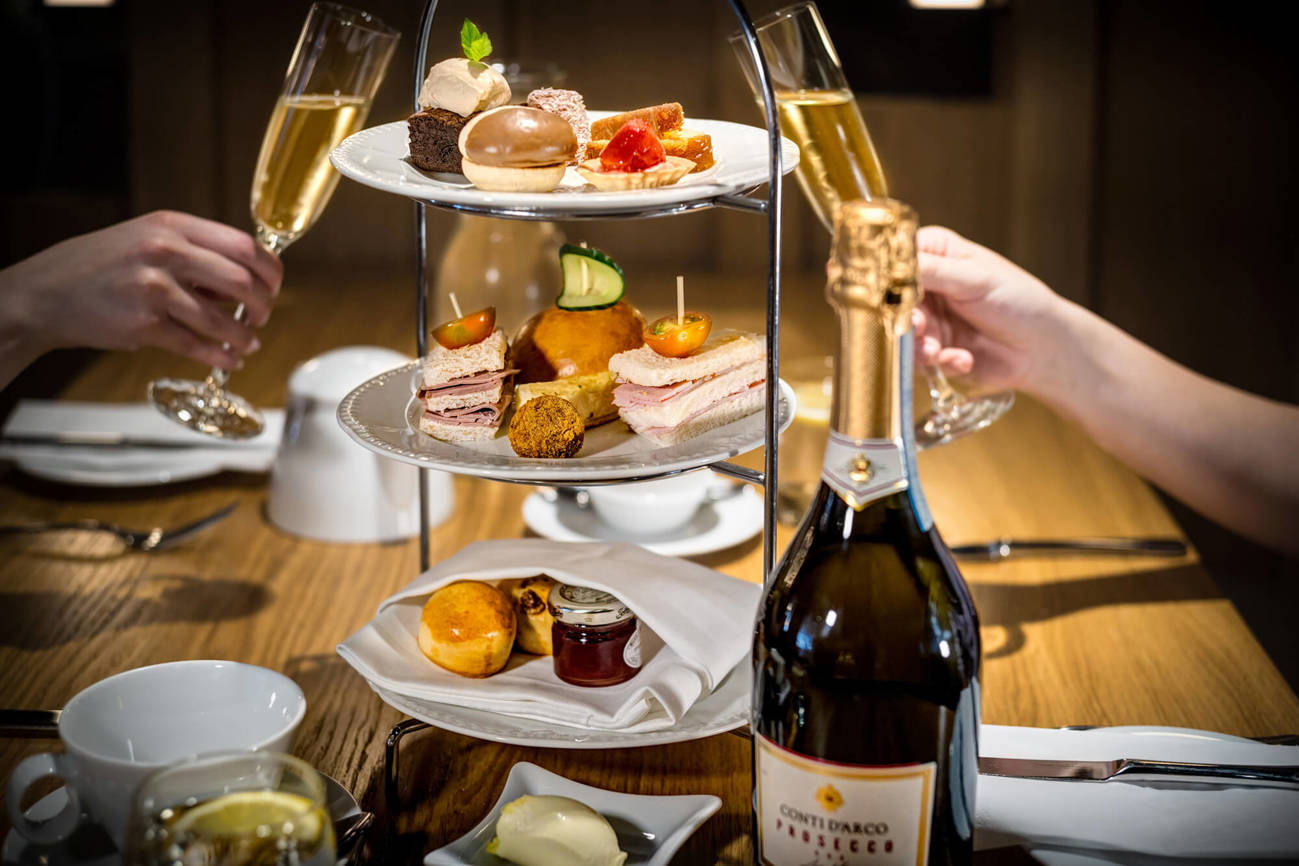 Champagne afternoon tea
