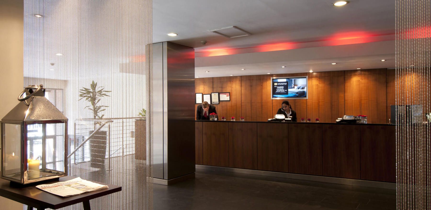 Reception area at Apex Grassmarket Hotel