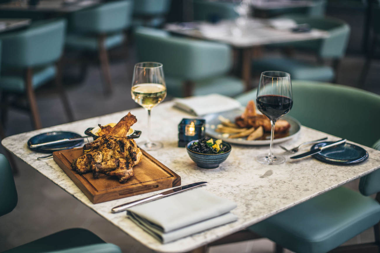 Table With Food and Wine for 2