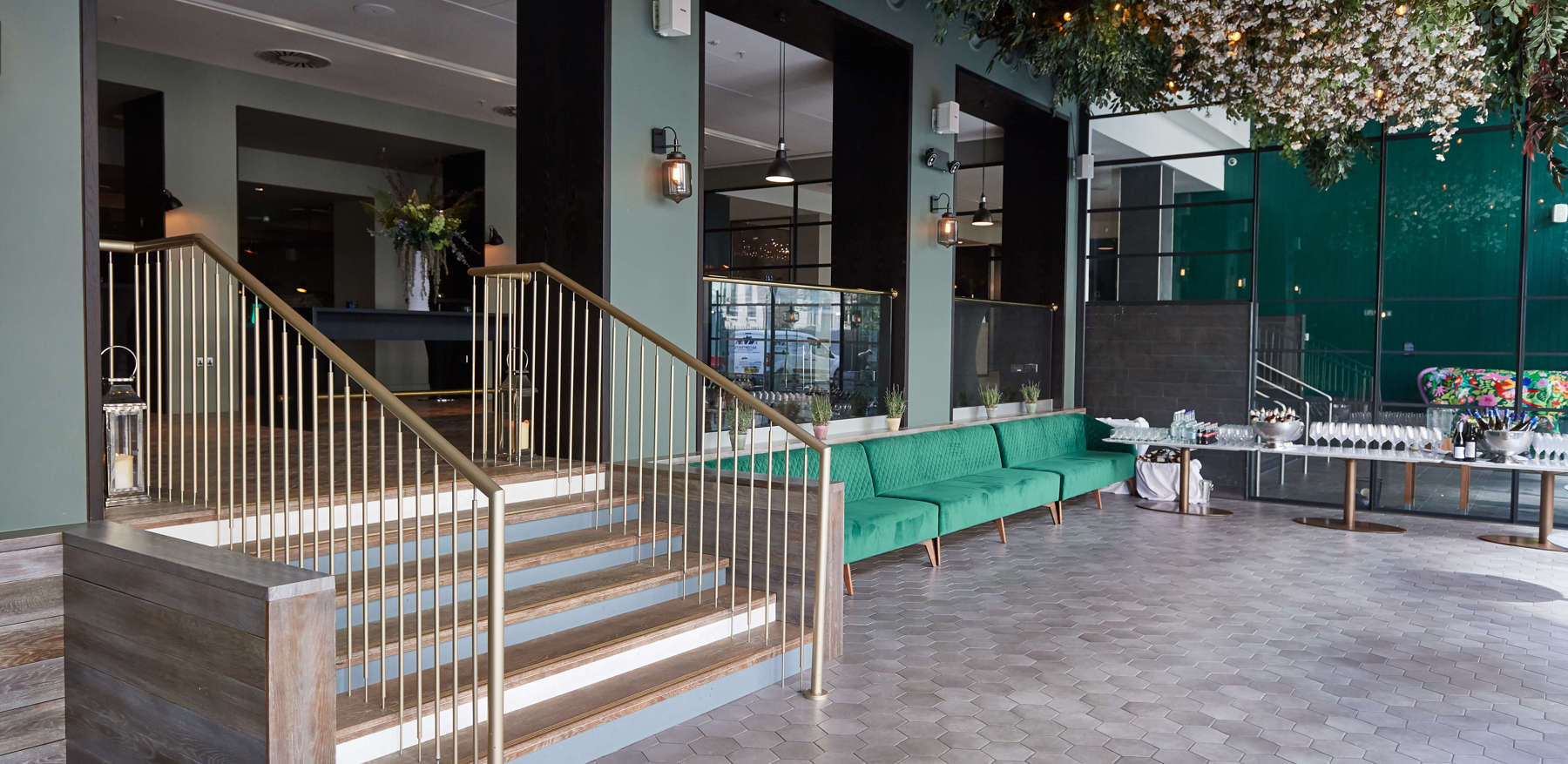 Entrance To Restaurant With Decorative Roof