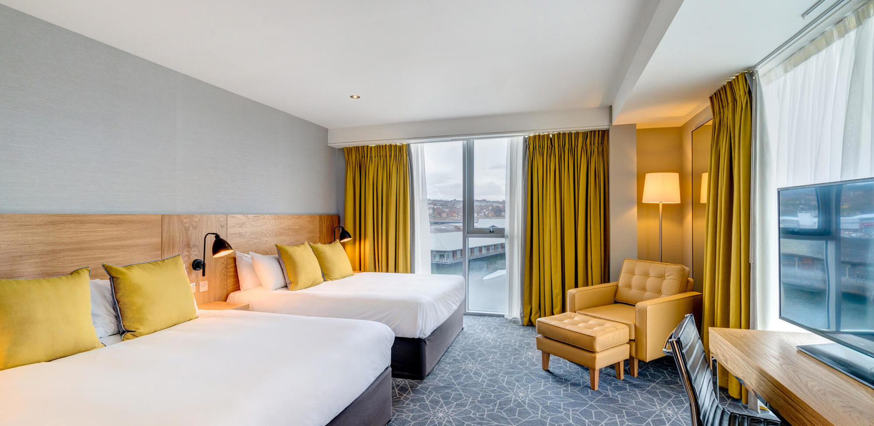 King-size bed and sofa bed