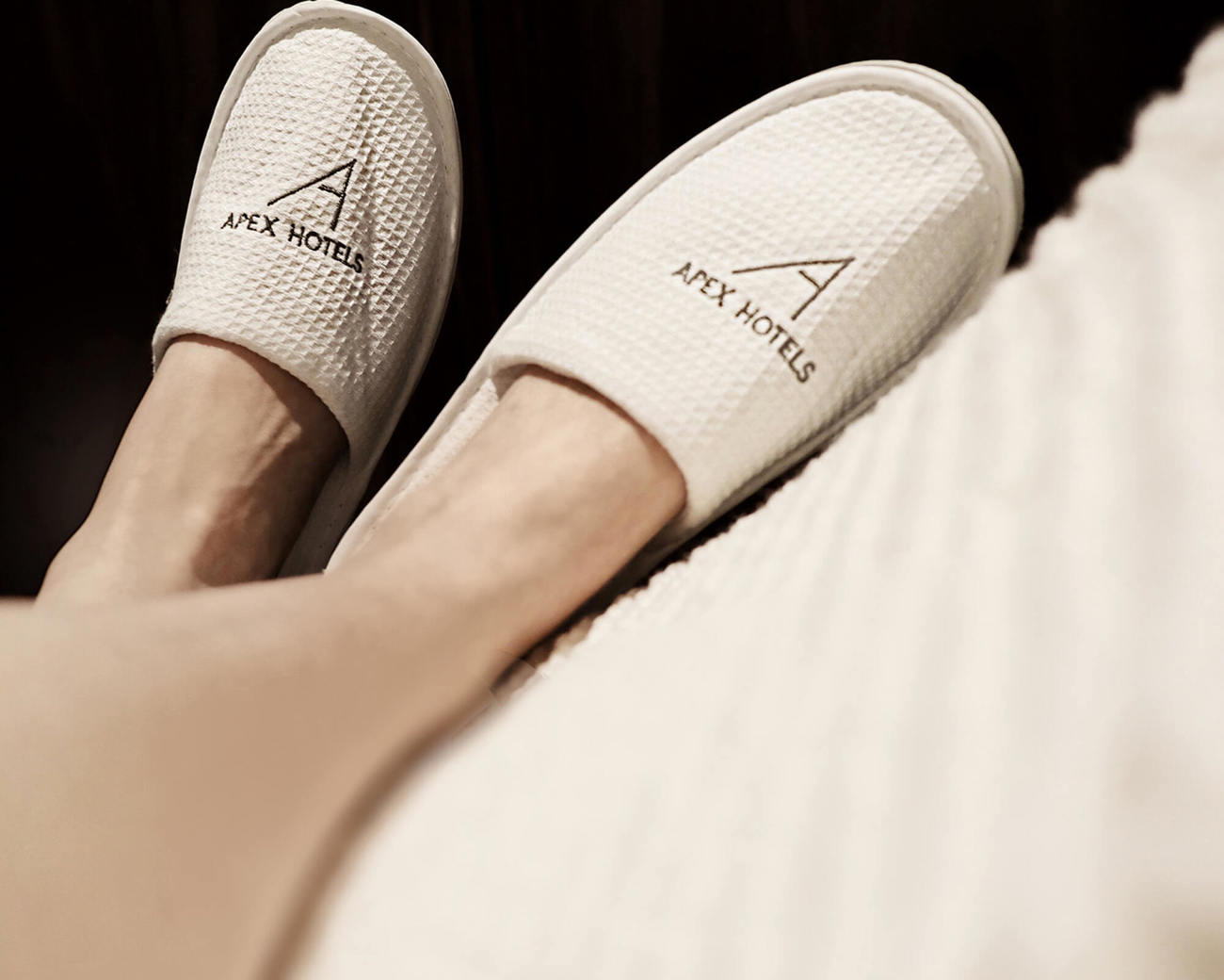 Apex Hotels branded slippers