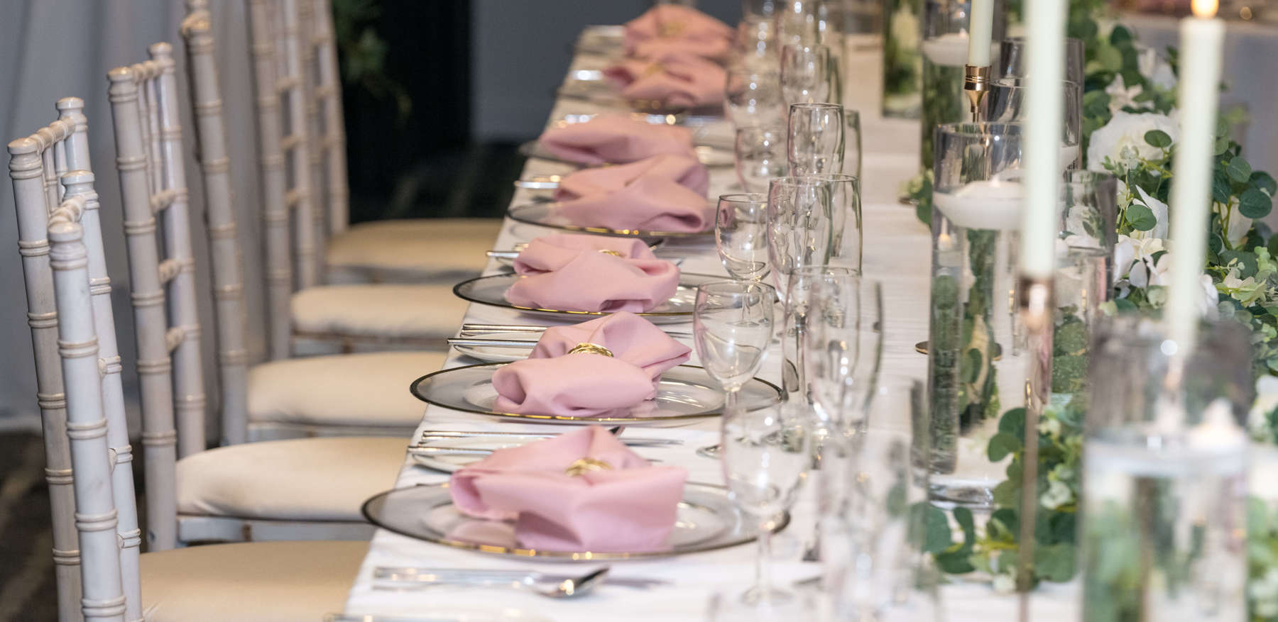 Wedding Table Setup With Candles