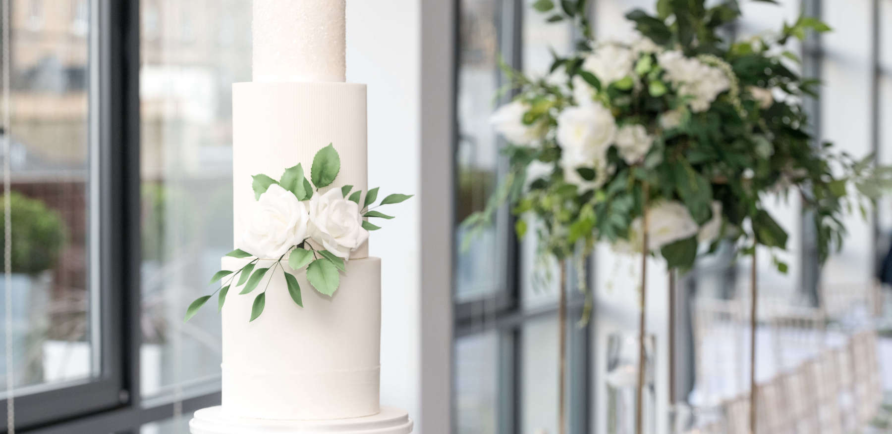 Wedding Cake And Flower Display