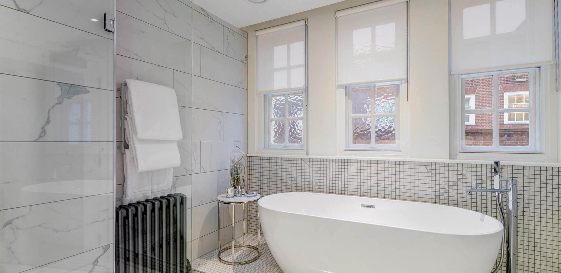Temple Suite bathroom with freestanding bath at Apex Temple Court Hotel
