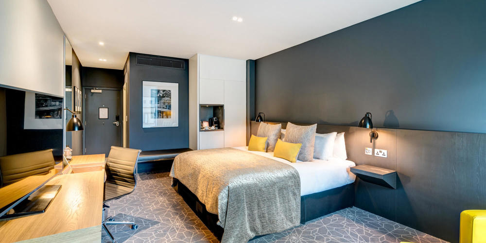 Superior Room with super king-size bed and desk at Apex City of Bath Hotel