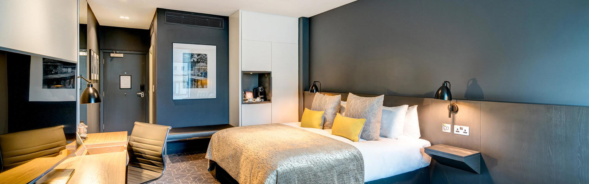 Superior Room with super king-size bed and desk at Apex City of Bath Hotel