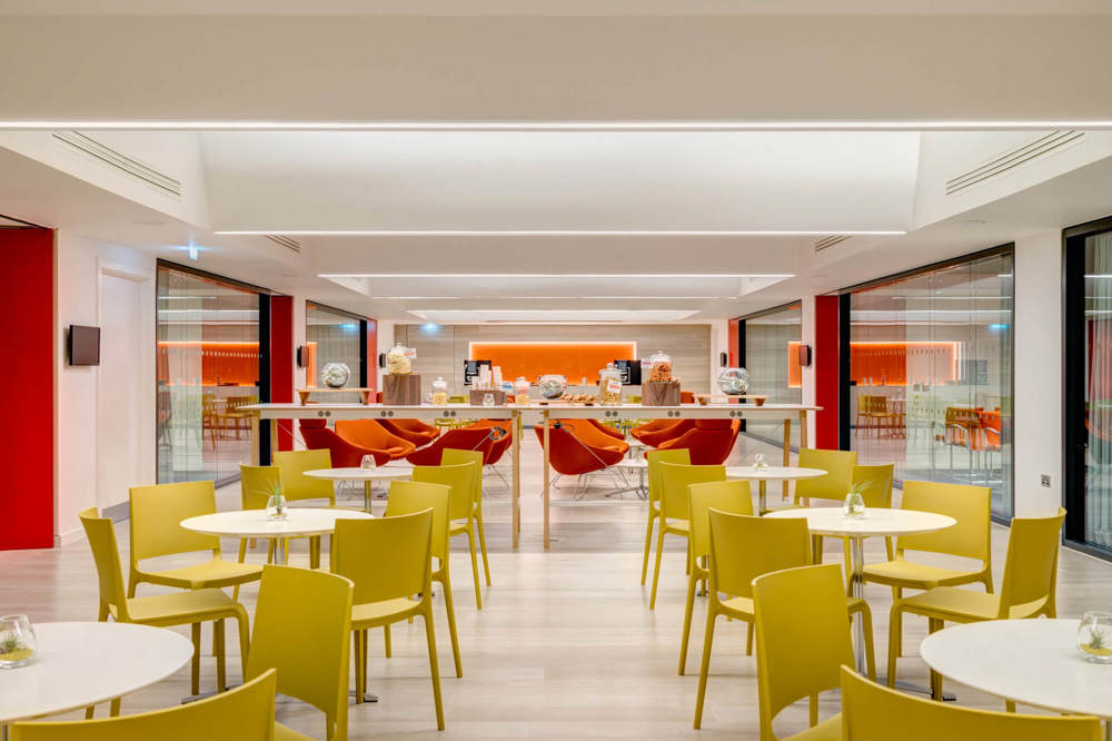 The Atrium at Apex City of Bath Hotel set up for informal meeting or event