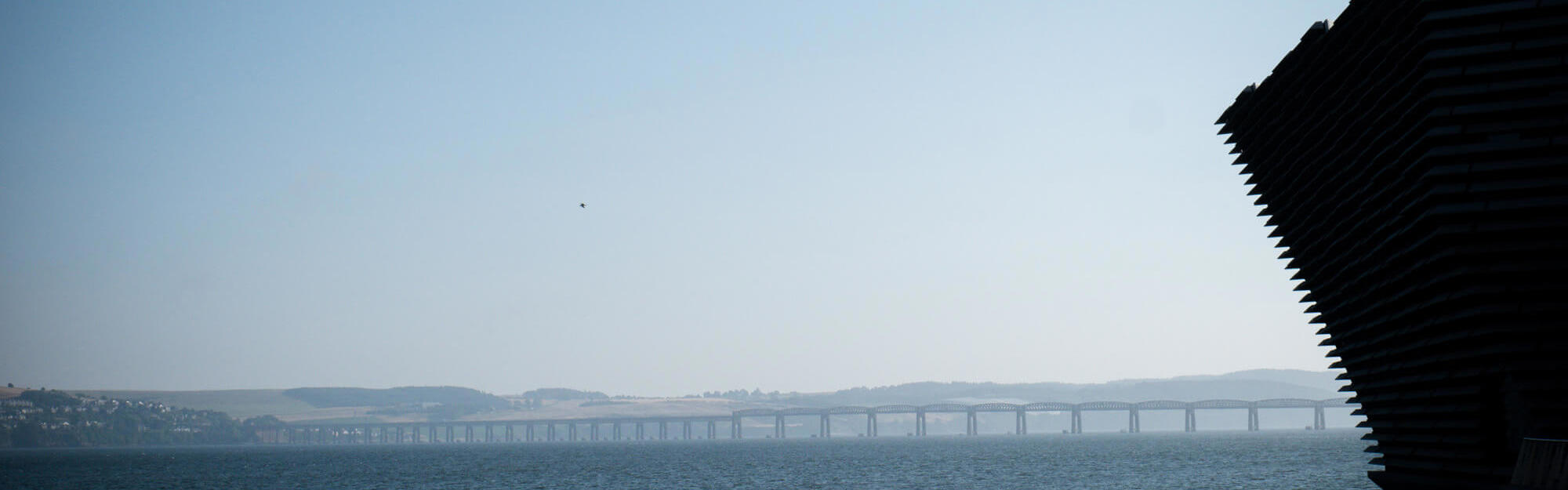 View of Tay Bridge and side of the V&A Dundee museum