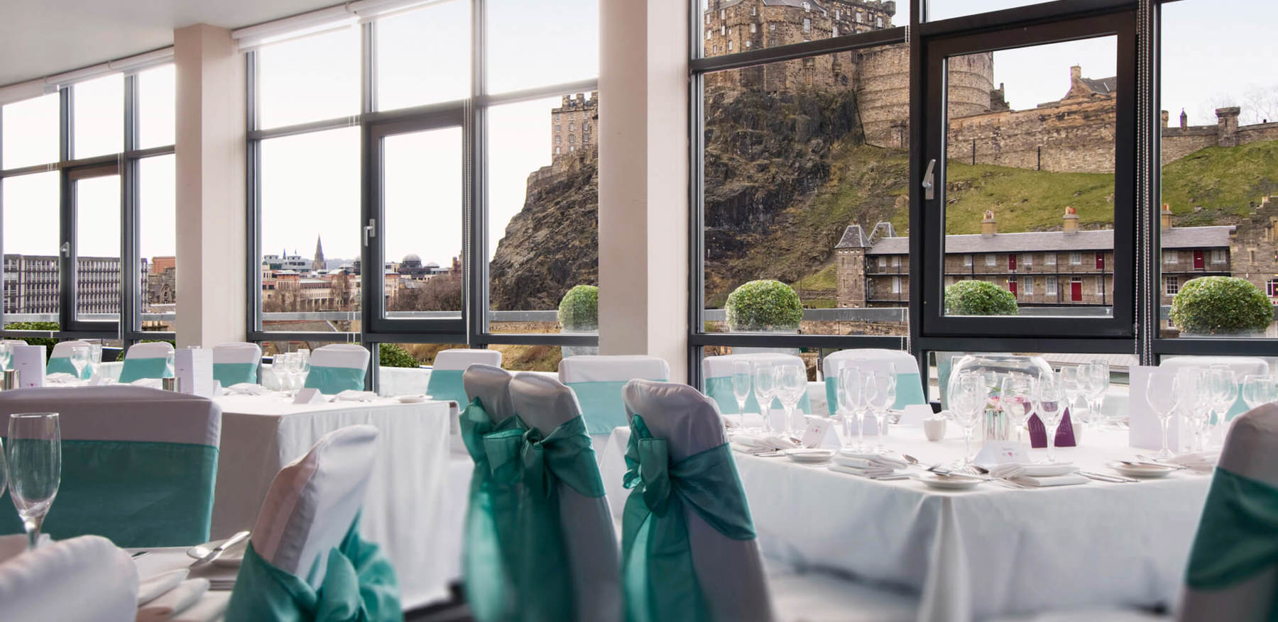 Wedding Setup With Castle Views