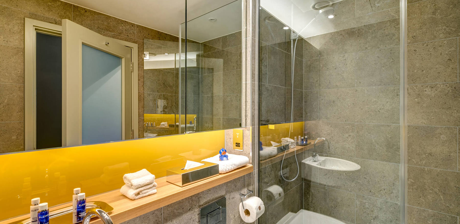 Bathroom with walk-in shower at Apex City of Bath Hotel