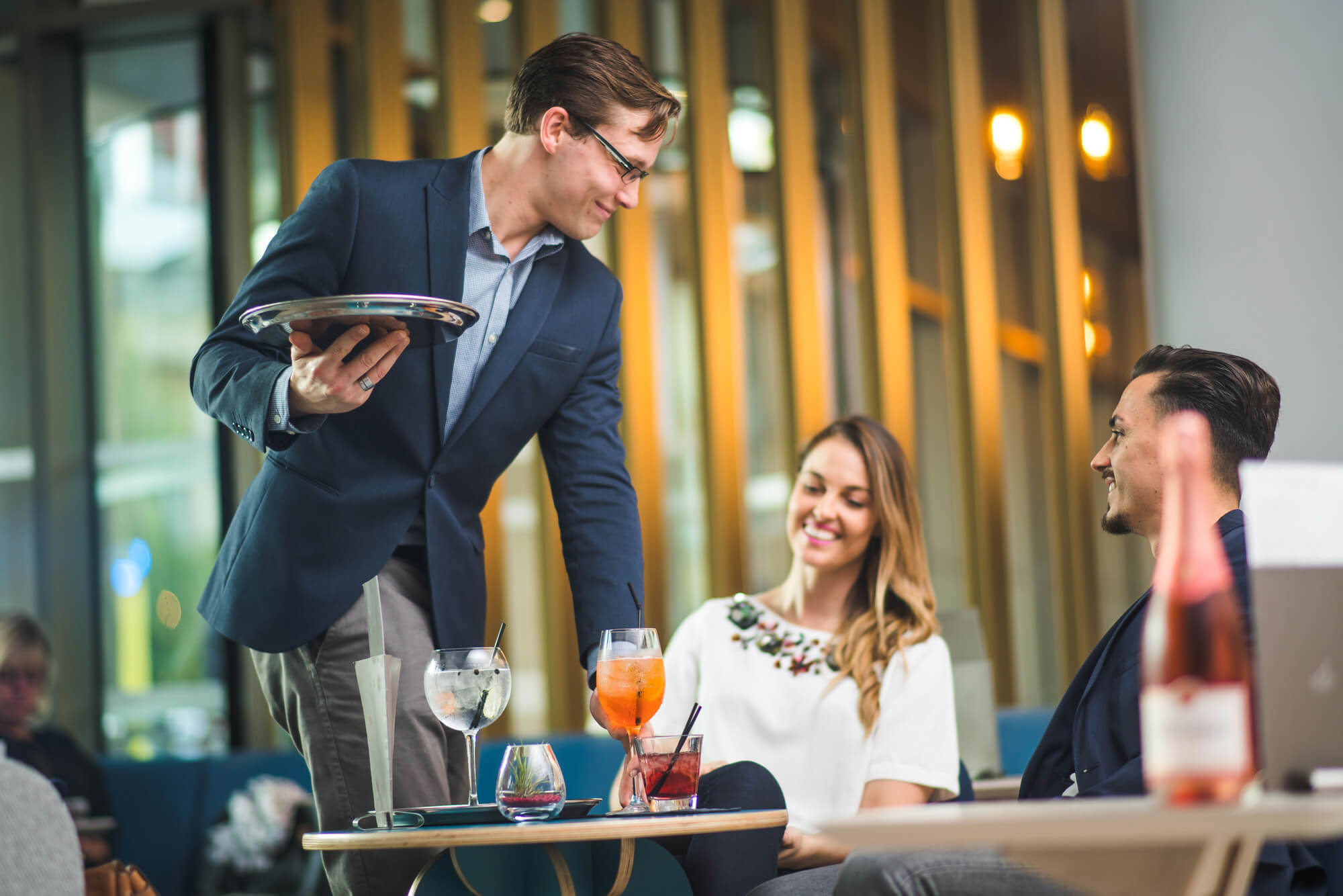 Guests being served drinks